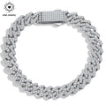 Luxury Full Pave Moissanite Cuban Link Bracelet - 8mm S925 Silver Iced Out Miami Link