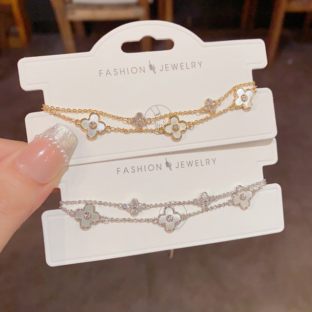 Celestial Clover & Tennis Bracelet Duo