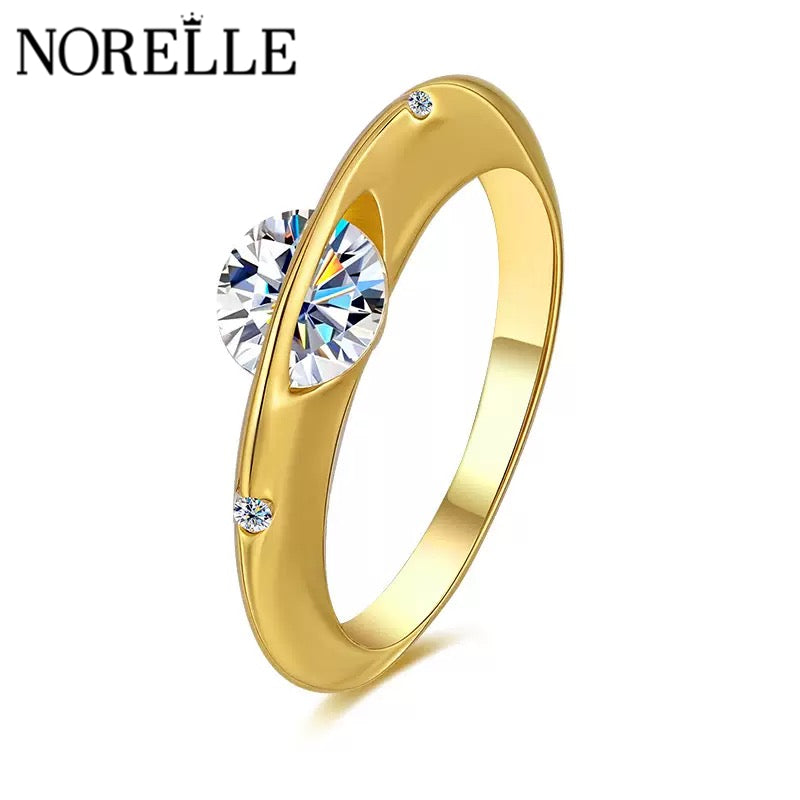 Polaris Moissanite Spinner Ring - 925 Sterling Silver Stress Relief