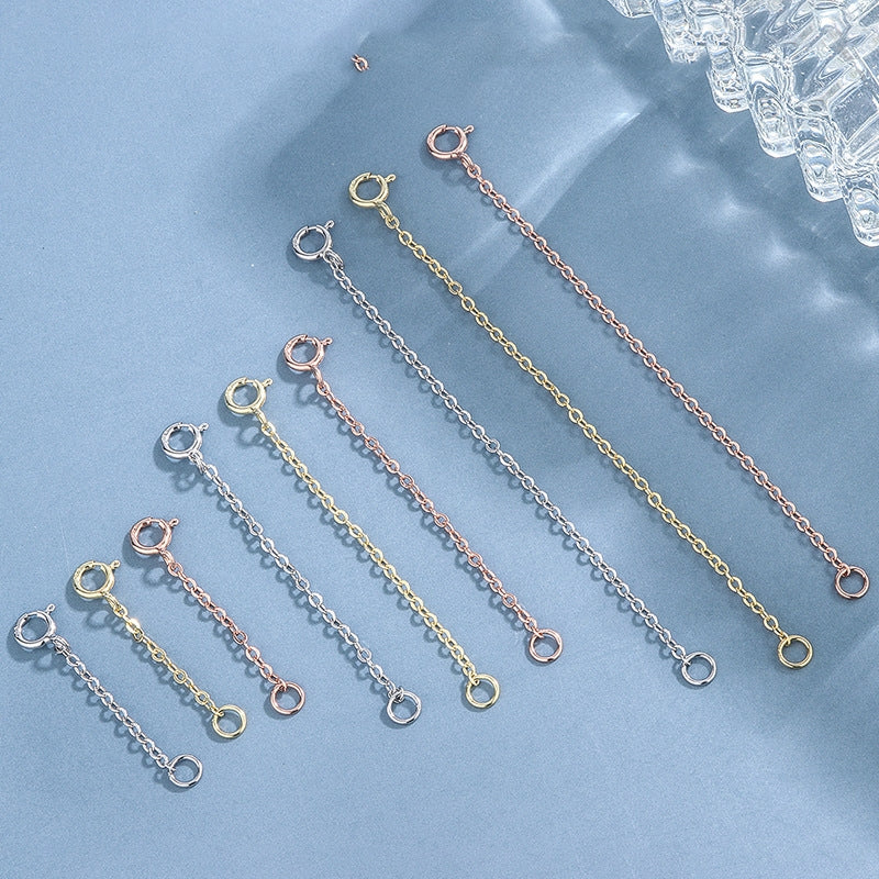 S925 Sterling Silver 18K Gold Plated Necklace Extender Set
