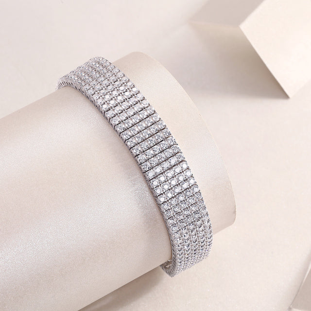 Ultimate 5-Row Moissanite Tennis Bracelet - GRA Certified D Color VVS1 S925 Silver