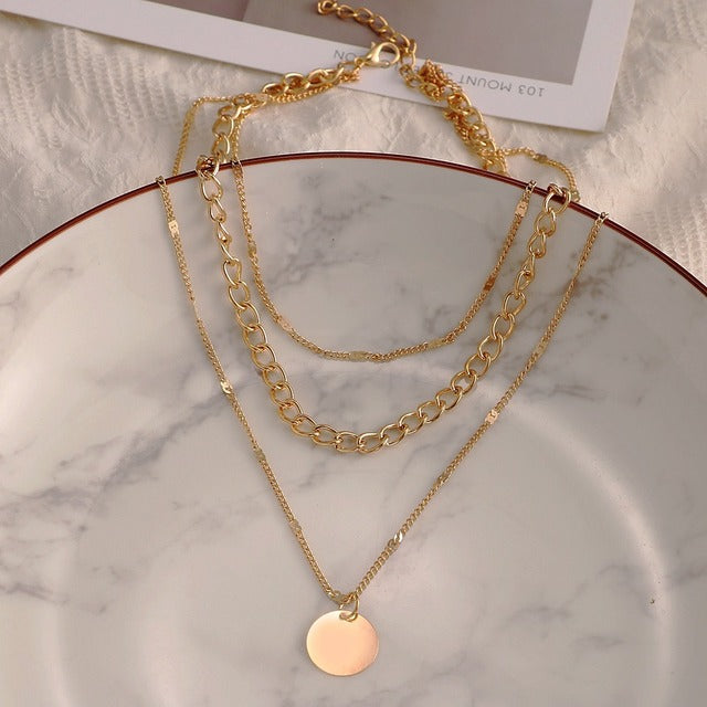 Heritage Coin & Paperclip Choker Trio