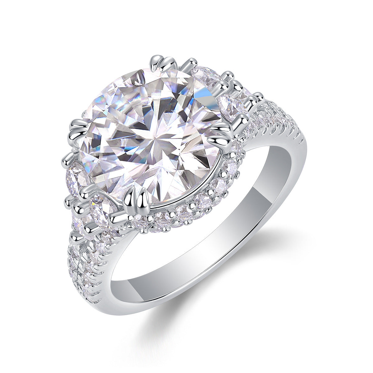 Premium 5CT Moissanite Solitaire Ring - D Color VVS1 - S925 Sterling Silver
