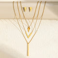 Geometric Trinity Triangle Necklace Set