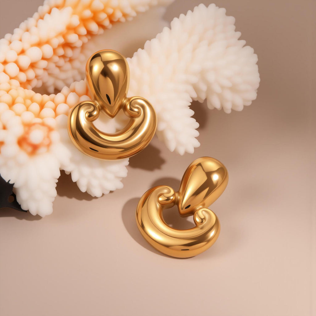 Two-Tone Sculptural Earrings | Gold & Silver Mixed Metal Statement Jewelry