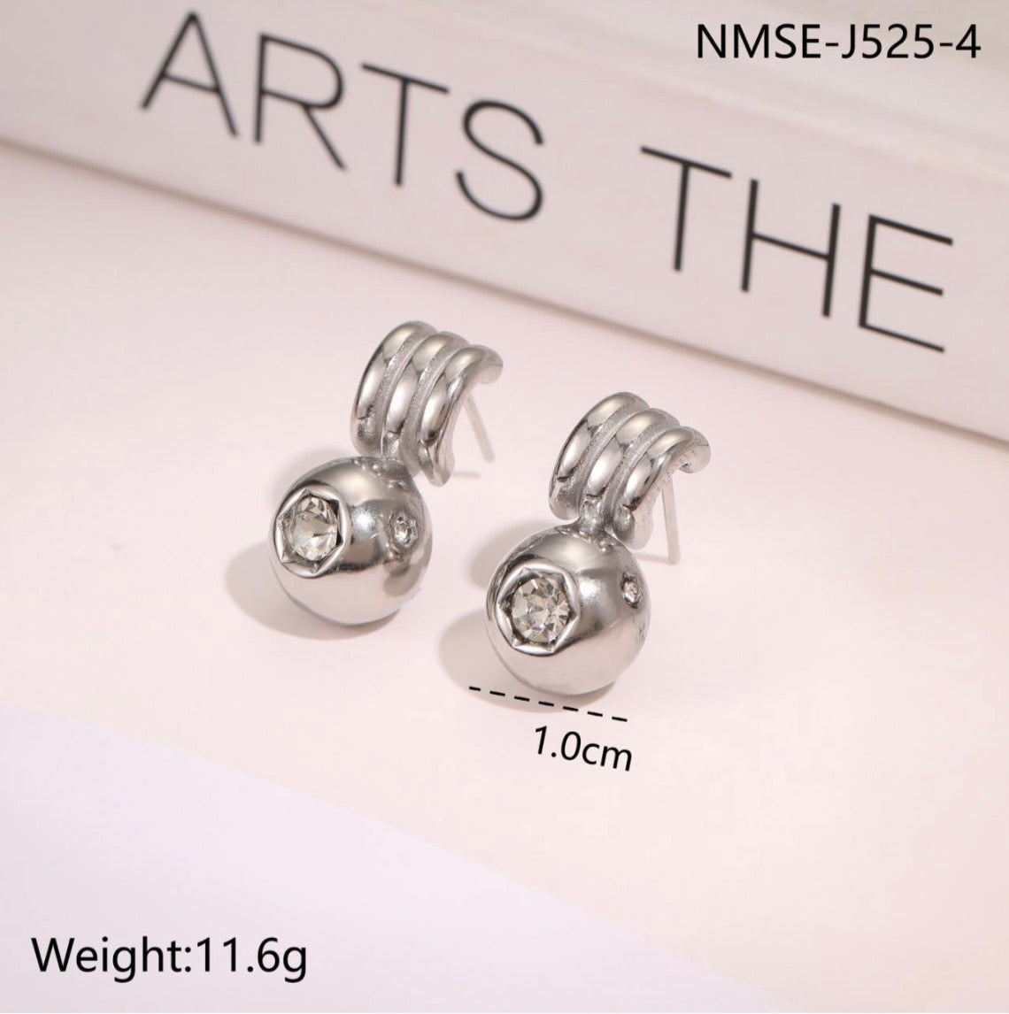 Tarnish-Free 18K Gold-Plated Stainless Steel Geometric Zirconia Stud Earrings - 316L 3-Layer Coil Ball Drop Vintage Light Luxury Earrings, Won't Fade Hypoallergenic