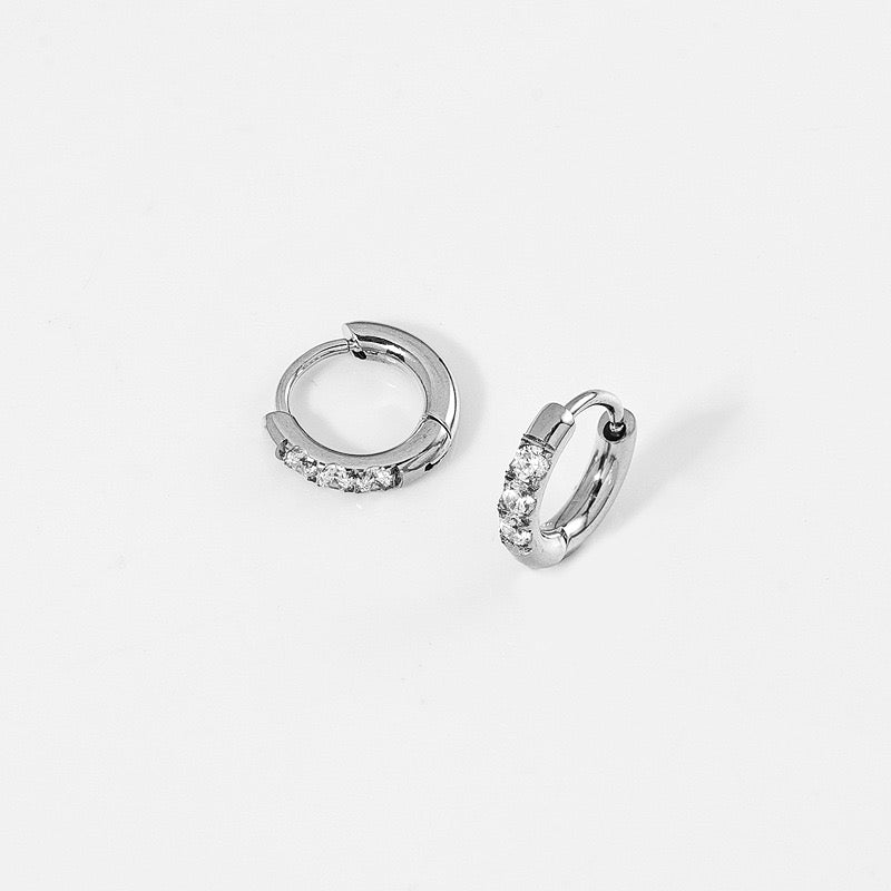 Gold Plated Stainless Steel Diamond-Cut Hoop Earrings - 2.0mm Hand-Polished Thick Huggie Hoops for Women, Hypoallergenic & Tarnish-Resistant