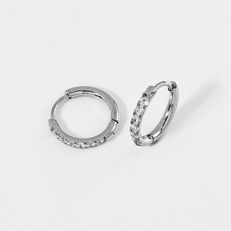 Gold Plated Stainless Steel Diamond-Cut Hoop Earrings - 2.0mm Hand-Polished Thick Huggie Hoops for Women, Hypoallergenic & Tarnish-Resistant