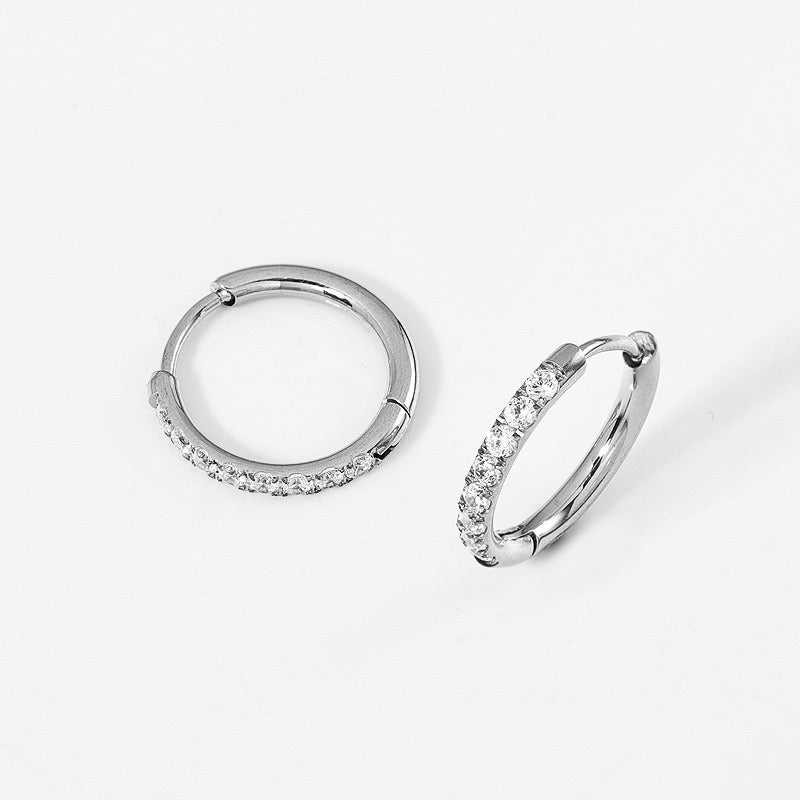 Gold Plated Stainless Steel Diamond-Cut Hoop Earrings - 2.0mm Hand-Polished Thick Huggie Hoops for Women, Hypoallergenic & Tarnish-Resistant