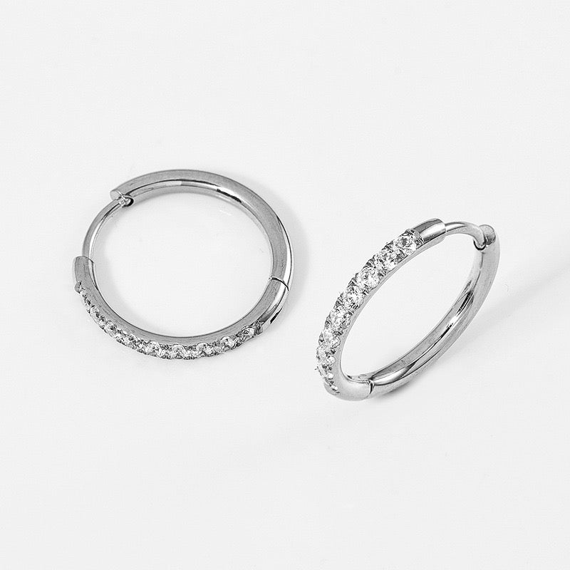 Gold Plated Stainless Steel Diamond-Cut Hoop Earrings - 2.0mm Hand-Polished Thick Huggie Hoops for Women, Hypoallergenic & Tarnish-Resistant