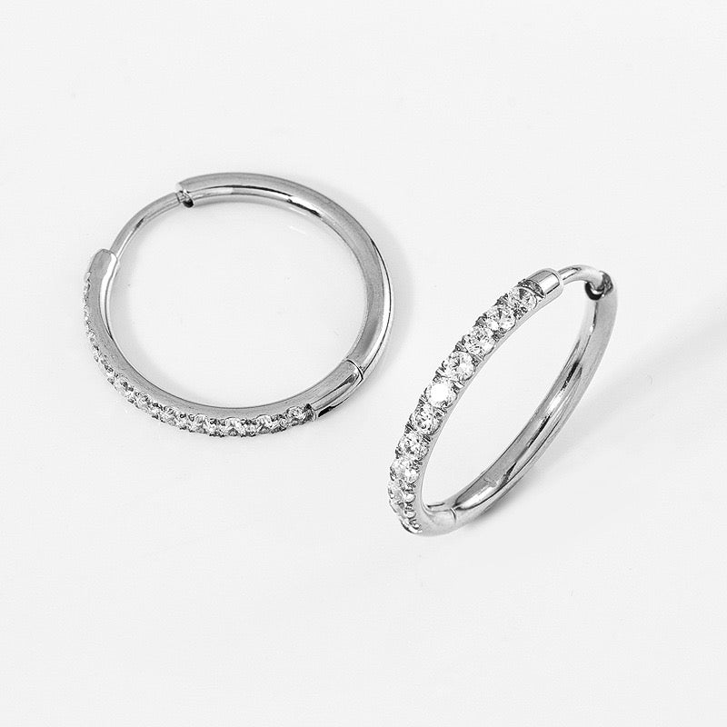 Gold Plated Stainless Steel Diamond-Cut Hoop Earrings - 2.0mm Hand-Polished Thick Huggie Hoops for Women, Hypoallergenic & Tarnish-Resistant