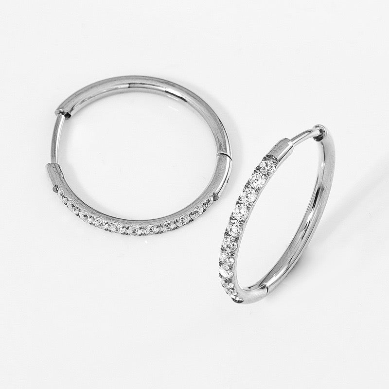 Gold Plated Stainless Steel Diamond-Cut Hoop Earrings - 2.0mm Hand-Polished Thick Huggie Hoops for Women, Hypoallergenic & Tarnish-Resistant