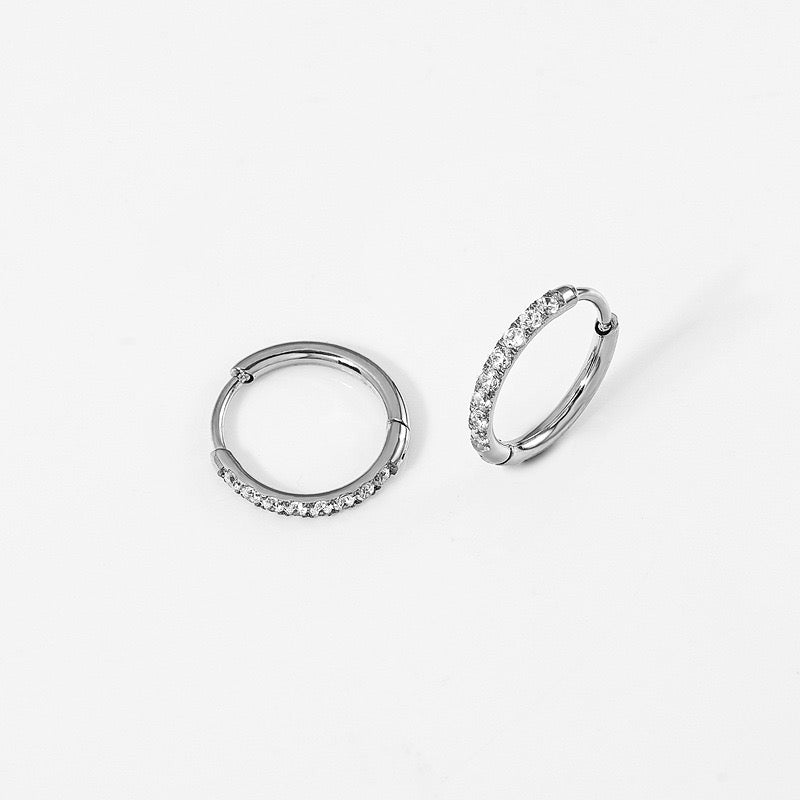 Gold Plated Stainless Steel Diamond-Cut Hoop Earrings - 2.0mm Hand-Polished Thick Huggie Hoops for Women, Hypoallergenic & Tarnish-Resistant