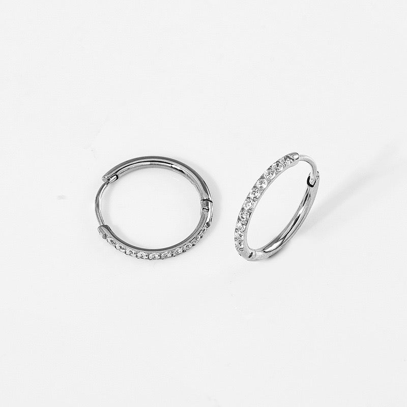 Gold Plated Stainless Steel Diamond-Cut Hoop Earrings - 2.0mm Hand-Polished Thick Huggie Hoops for Women, Hypoallergenic & Tarnish-Resistant