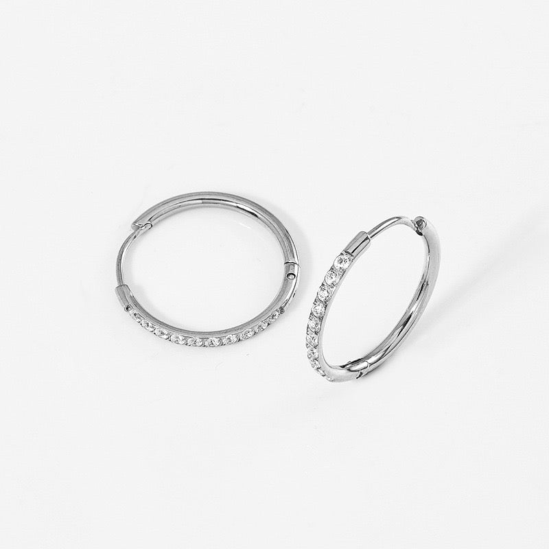 Gold Plated Stainless Steel Diamond-Cut Hoop Earrings - 2.0mm Hand-Polished Thick Huggie Hoops for Women, Hypoallergenic & Tarnish-Resistant