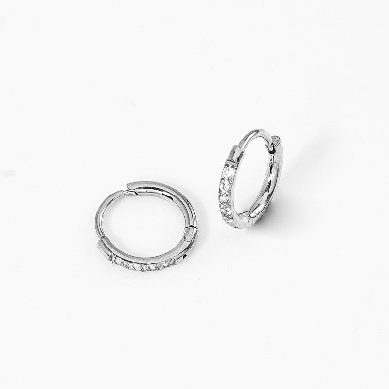 Gold Plated Stainless Steel Diamond-Cut Hoop Earrings - 2.0mm Hand-Polished Thick Huggie Hoops for Women, Hypoallergenic & Tarnish-Resistant