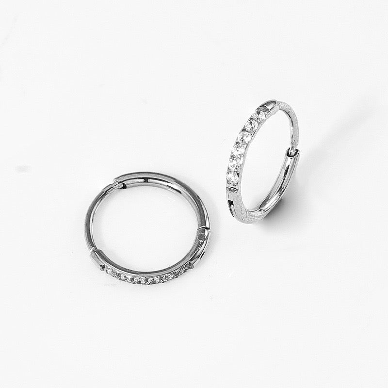 Gold Plated Stainless Steel Diamond-Cut Hoop Earrings - 2.0mm Hand-Polished Thick Huggie Hoops for Women, Hypoallergenic & Tarnish-Resistant