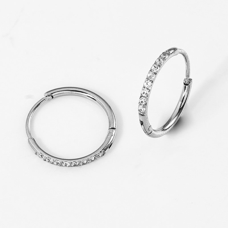Gold Plated Stainless Steel Diamond-Cut Hoop Earrings - 2.0mm Hand-Polished Thick Huggie Hoops for Women, Hypoallergenic & Tarnish-Resistant