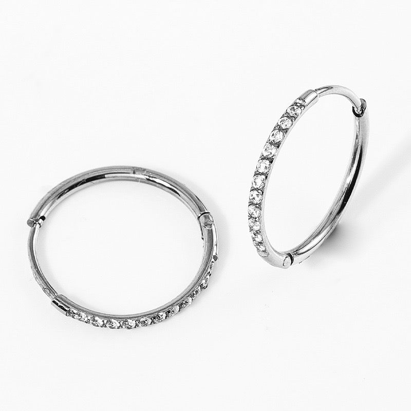 Gold Plated Stainless Steel Diamond-Cut Hoop Earrings - 2.0mm Hand-Polished Thick Huggie Hoops for Women, Hypoallergenic & Tarnish-Resistant
