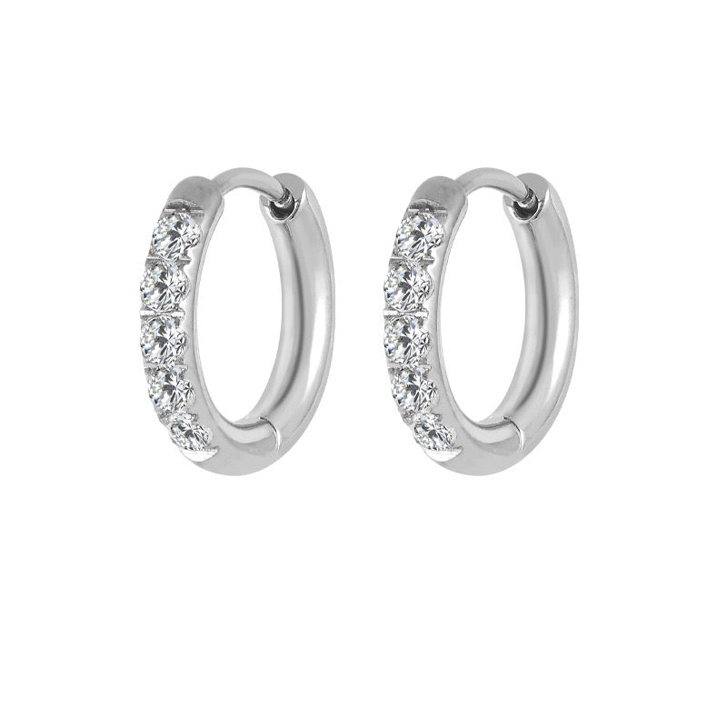 Gold Plated Stainless Steel Diamond-Cut Hoop Earrings - 2.0mm Hand-Polished Thick Huggie Hoops for Women, Hypoallergenic & Tarnish-Resistant