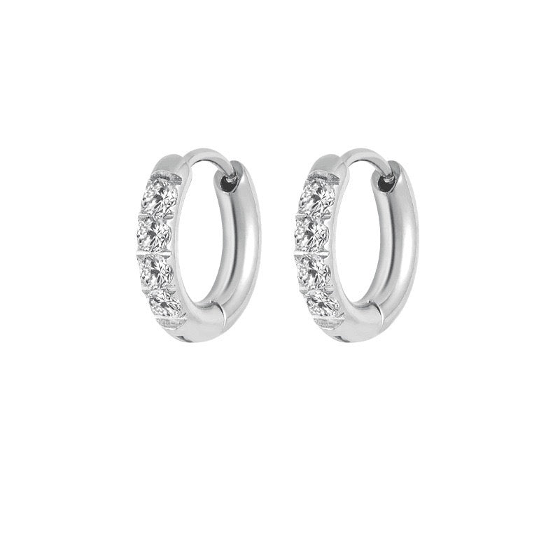 Gold Plated Stainless Steel Diamond-Cut Hoop Earrings - 2.0mm Hand-Polished Thick Huggie Hoops for Women, Hypoallergenic & Tarnish-Resistant