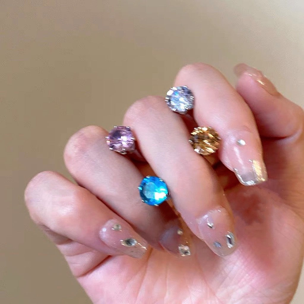 Sparkly Magnetic CZ Ear Clips for Women - Non-Piercing Clip-On Earrings, Hypoallergenic Zircon Stud Ear Cuff, Gift for Women