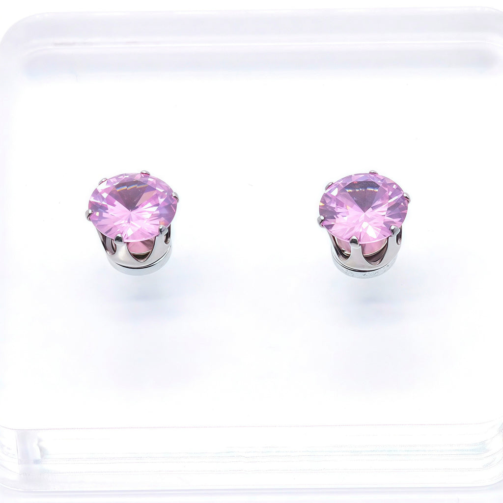 Sparkly Magnetic CZ Ear Clips for Women - Non-Piercing Clip-On Earrings, Hypoallergenic Zircon Stud Ear Cuff, Gift for Women