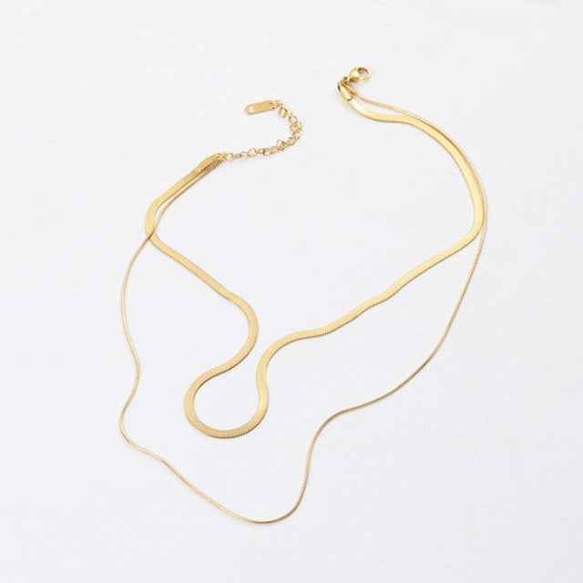Minimalist Herringbone & Snake Chain Duo